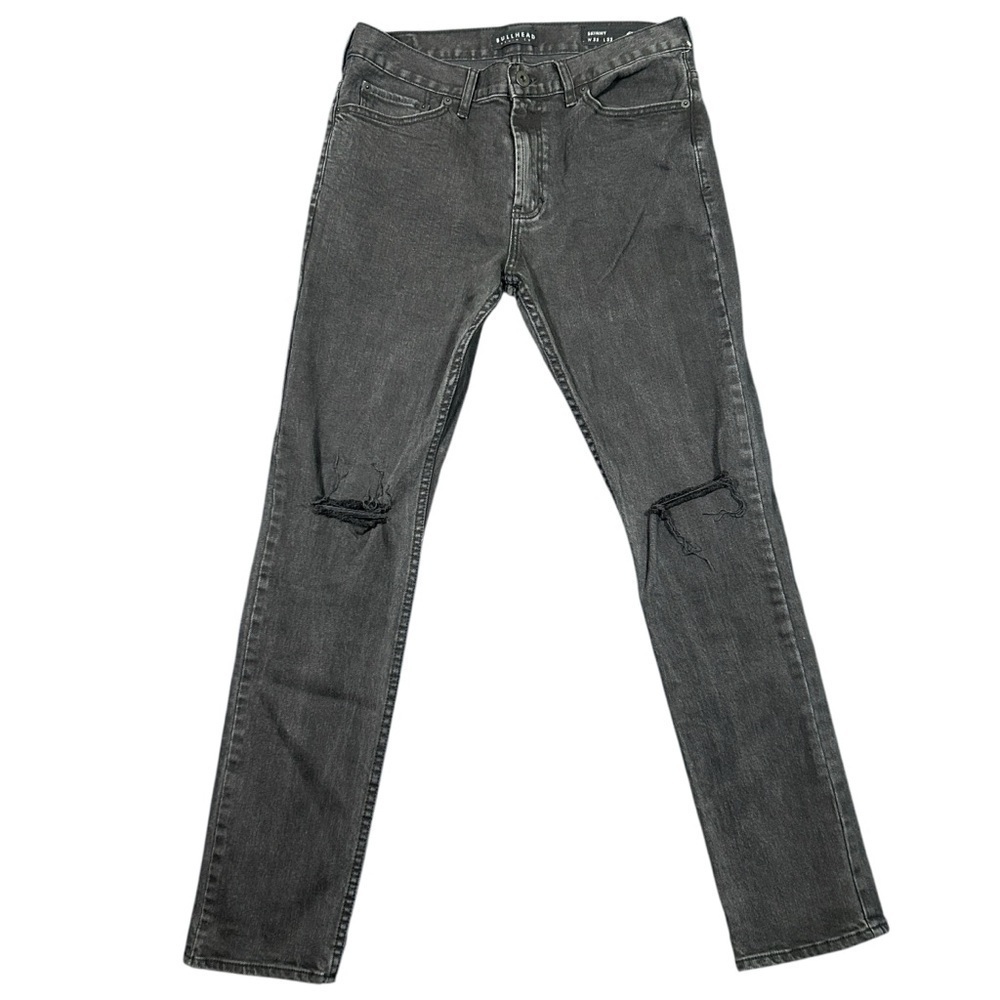 Bullhead Denim Co Men Black Ripped Distressed Skinny Jeans Size 32x32 - Picture 3 of 7